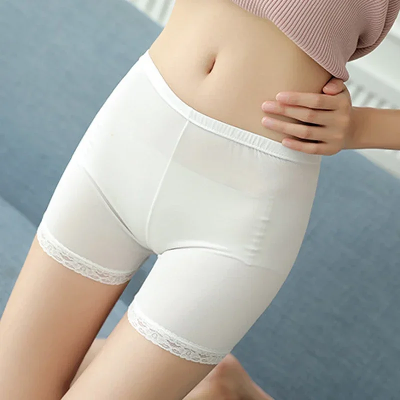 Women Safety Short Pants Summer Sexy Skinny Lace Elastic Short Slim Invisible Pants Smooth Trousers Skintight Underwear for Girl