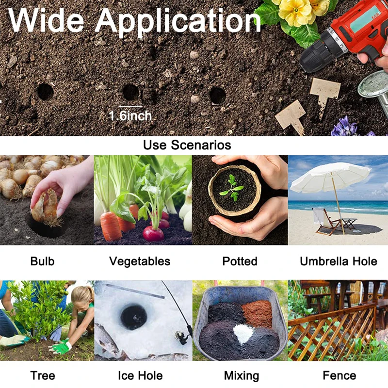 9 Sizes Planter Garden Auger Spiral Drill Bit Planting Hole Digger Drill Bit Yard Gardening Planting Hole Digger Tool