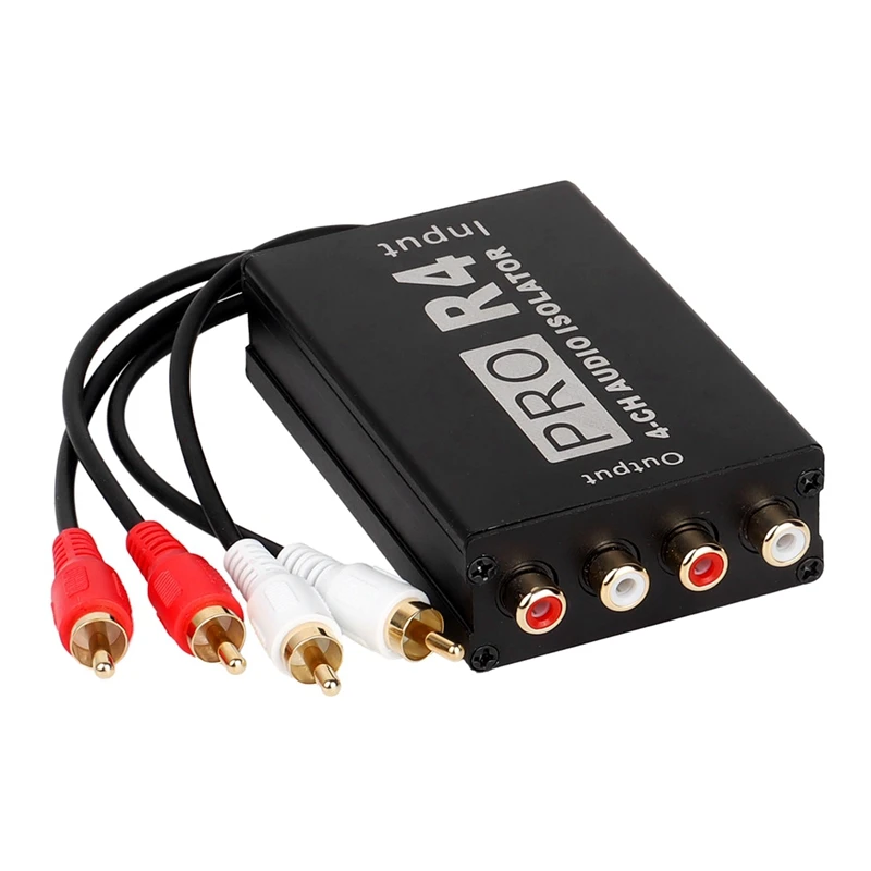 4 Channle Audio Isolator RCA Audio Noise Isolator Car-Mounted Current Acoustic Noise Eliminator Common Ground Isolator