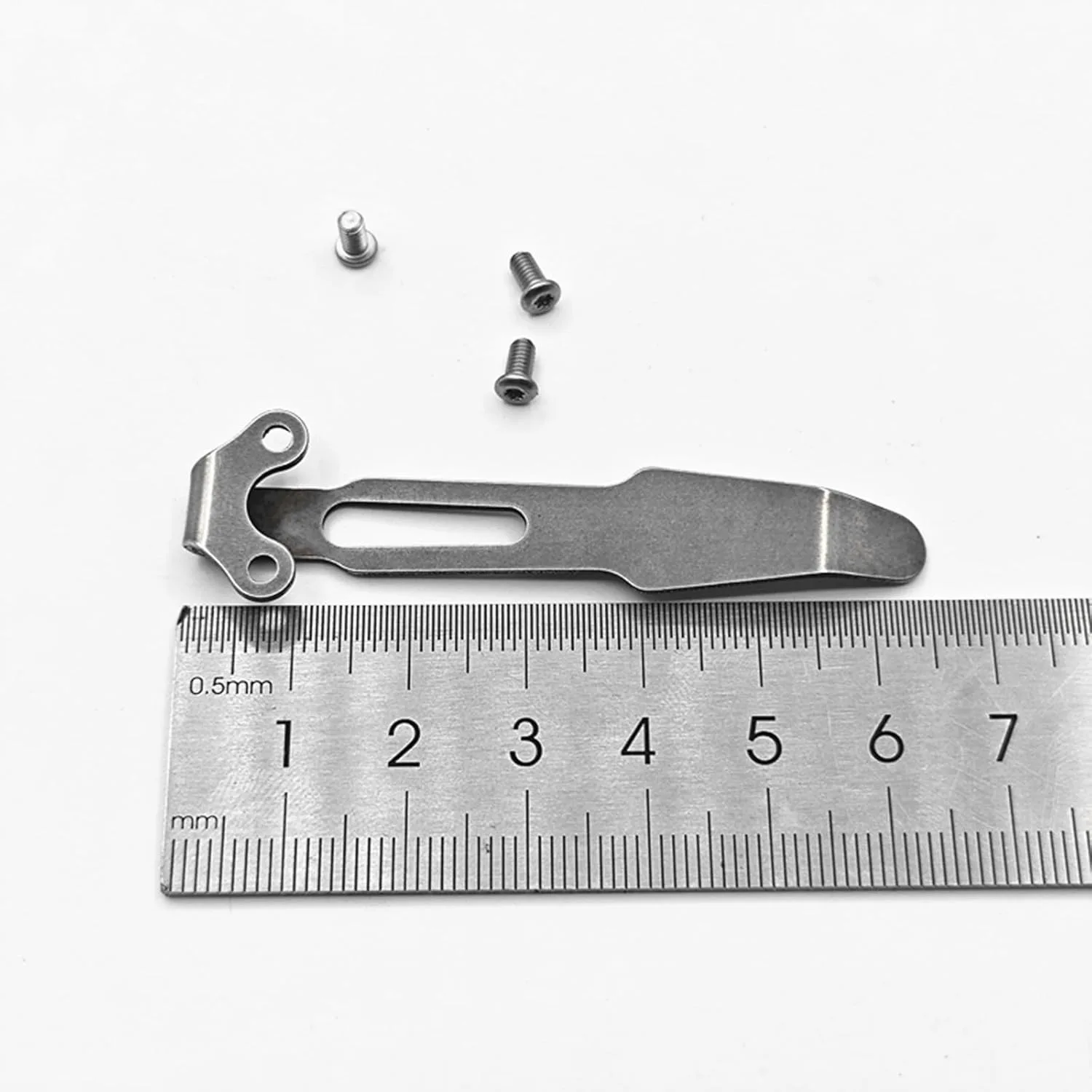 Silver Deep-Carry Clip Set – stainless, 3 screws, instant knife mod upgrade