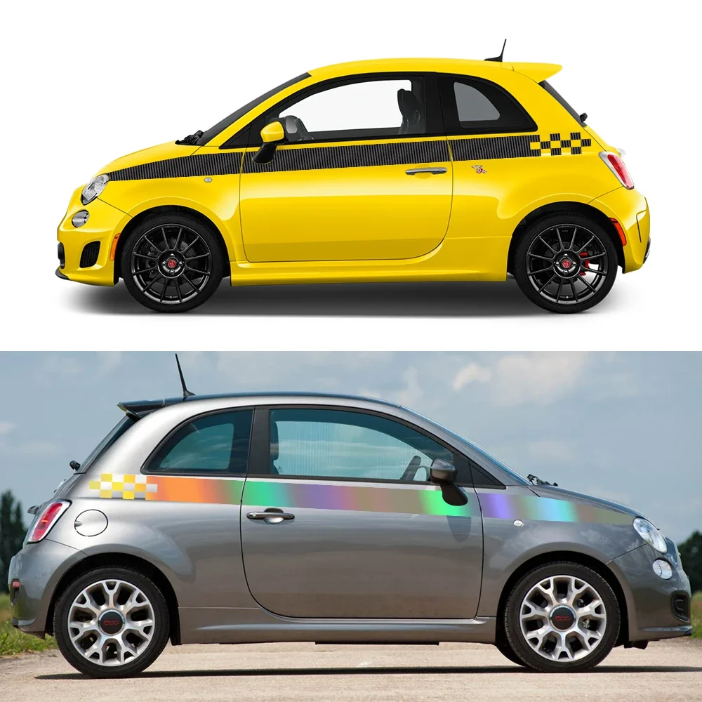 ملصق سيارة لشركة فيات 500 الباب الجانب ملصق مائي عدة شارات مقاومة للماء السيارات ملصق يدوي الصنع التصميم الفينيل فيلم اكسسوارات السيارات الخارجية