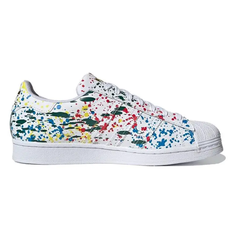 Adidas Superstar Splashes, Splatter And Drips White Sneakers shoes FX5537