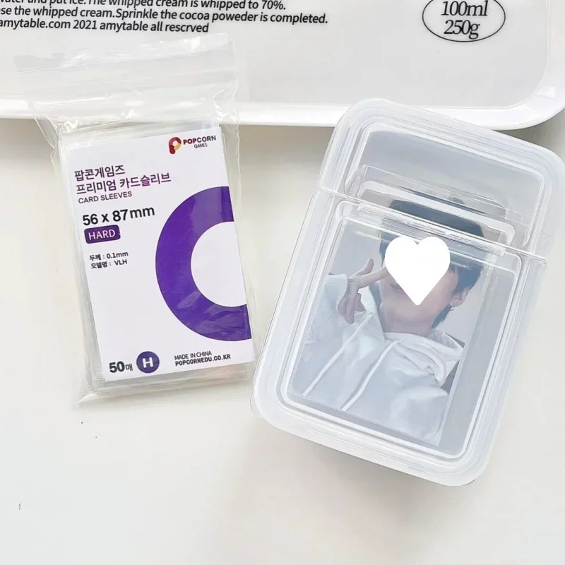 INS Transparent Plastic Storage Box 3 Inch Photocards Small Card Storage Box Desk Organizer Classification Box Stationery