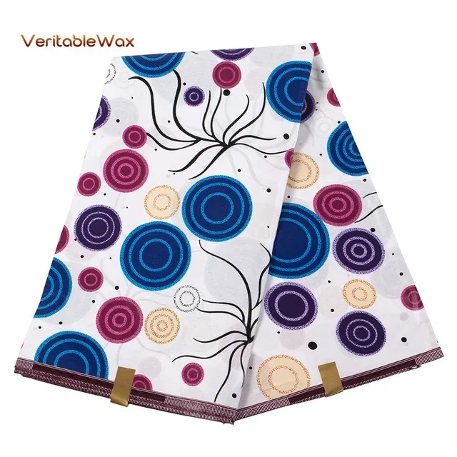 African Fabric Ankara African Real Wax Prints Cotton Fabric Diamond Pattern veritableWax High Quality For Party Dress A-1