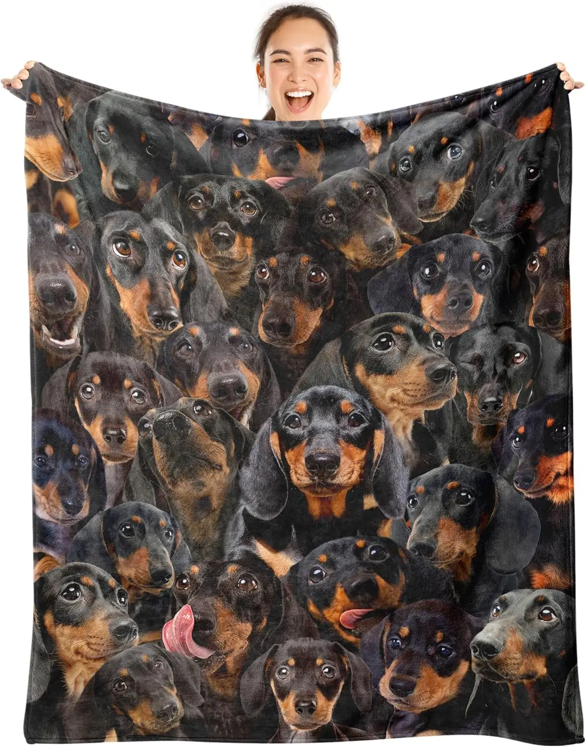 

Dachshund Dog Throw Blanket,Dachshund Gifts For Dog Lovers,Flannel Blanket For Dog Mom Dad,Soft Blankets For Sofa Bed,Gifts For