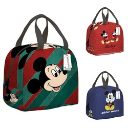 Borsa da pranzo da donna Disney Mickey Minnie borsa da pranzo isolata leggera di grande capacità per studenti borsa stampata per cartoni animati per bambini