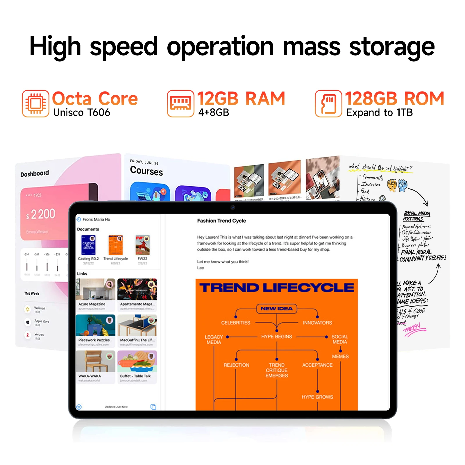 SUXI A3 (A20) أندرويد 14 تابلت 10.1 بوصة |   T606 ثماني النواة |   ذاكرة وصول عشوائي 12 جيجا (4+8) + ذاكرة قراءة فقط 128 جيجابايت |   4G LTE SIM |   واي فاي مزدوج |   كاميرا 5 ميجابكسل + 13 ميجابكسل |