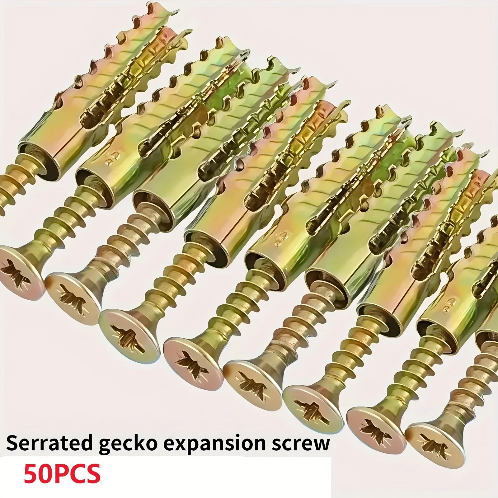 50 Stück 25 Sets Eisensägezahn-Gecko-Expansionsschrauben, Leichte Eisen-Expansionsrohre, Metall-Expansionsrohre, Nagel M6
