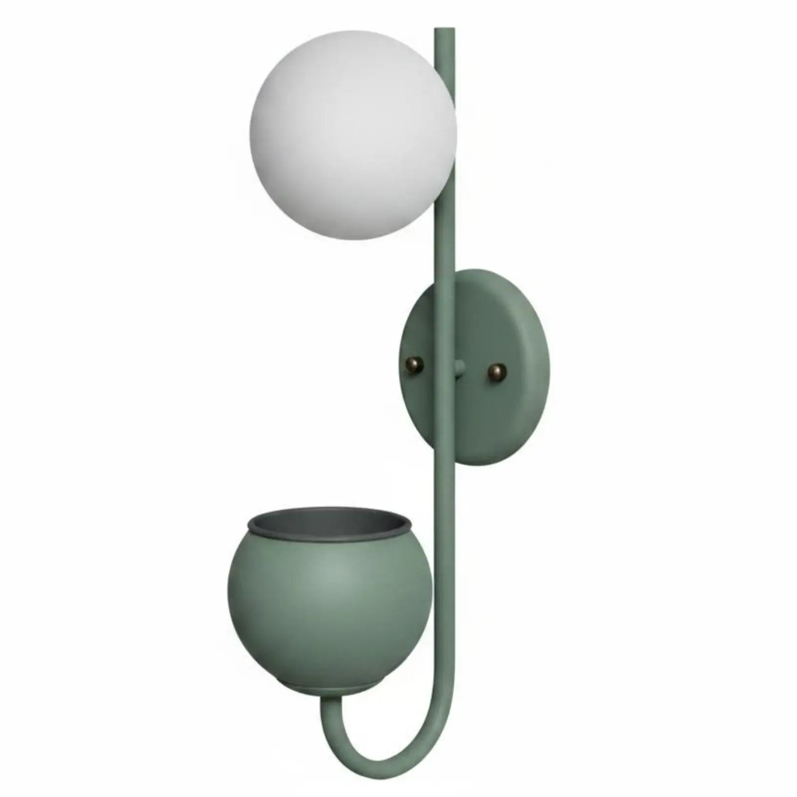 Glass Ball Wall Lamp Plant Holder Decorative Wall Sconce with Planter Modern Minimalist Indoor Lighting for Hallway, Staircase,