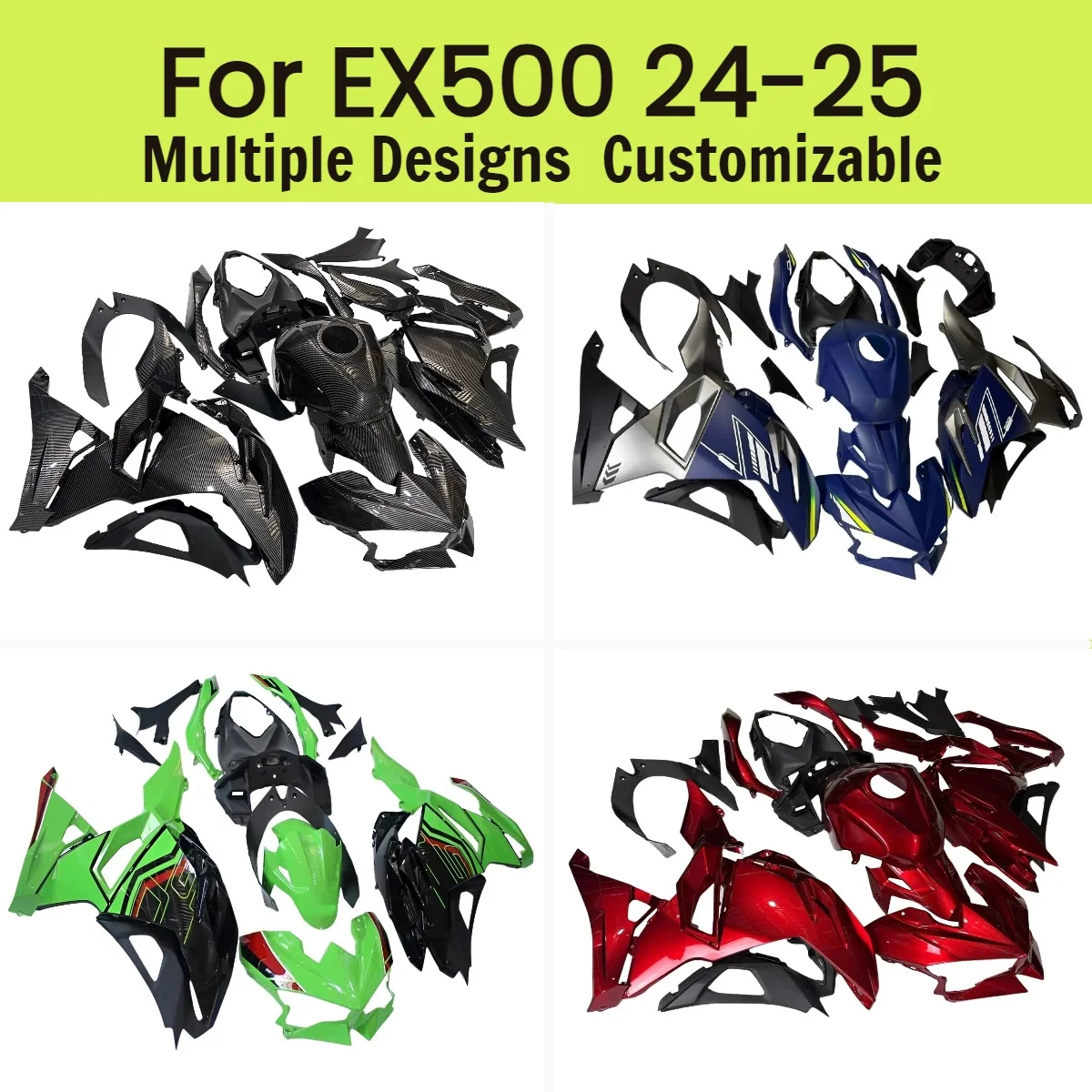 Injection Molded Fairings EX500R 2024 2025 Motorcycle Customized Prime Fairing Kit for Kawasaki Ninja500 24 25