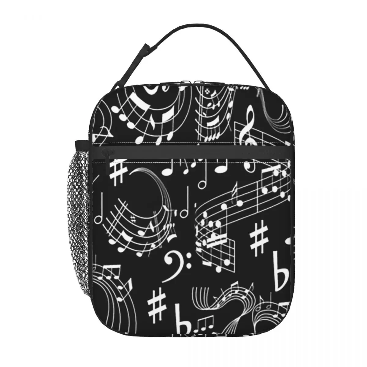Music, Musical Notes Insulated Lunch Bag for Women Kids Portable Food Boxes Thermal Lunch Box Tote