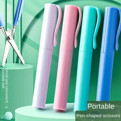 1Pcs Multifunctional Folding Pen Scissors Stainless Steel Blade Children's Mini Portable Handmade Paper Cutter School Stationery