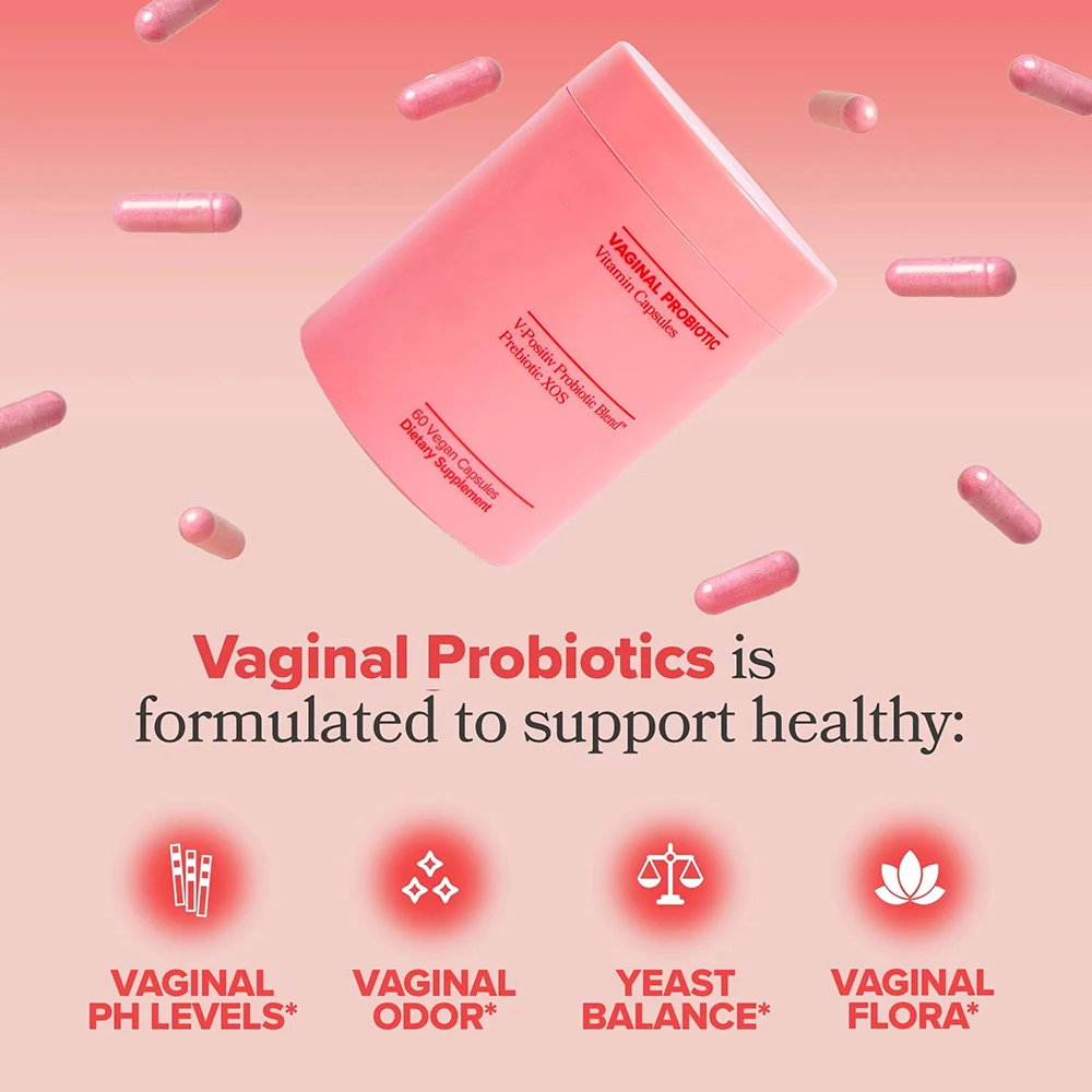 

60PCS Vaginal Probiotic Vitamin for Women pH Balance & Yeast Balance, Vaginal Health Supplement for Vaginal Odor & Vaginal Flora