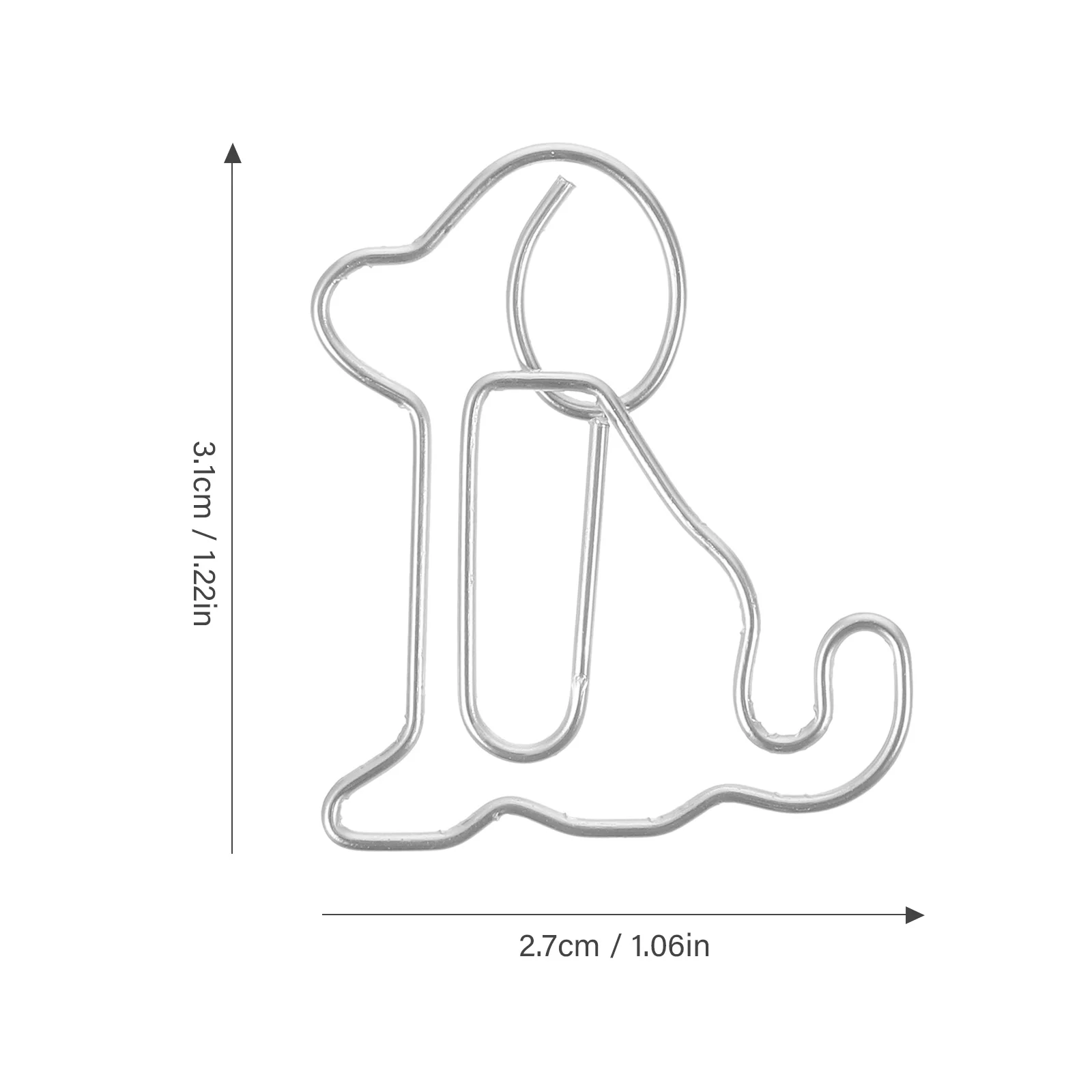 50 Pcs Chips Clips Sitting Dog Bookcase Paper Metal Paperclips Photo Small Office