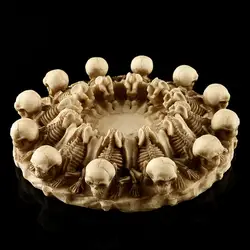 Human Skull Head Ashtray Holder Skull Skeleton Head Resin Statue Art 16.5cm