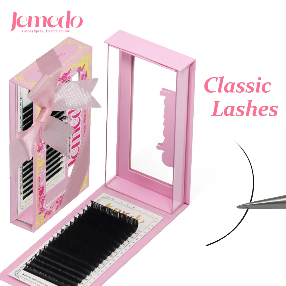 

JEMEDO C/D Curl Eyelash Extensions 16Rows Classic Individual False Cilio Natural Soft Mink Lashes High Quality Matte Eyelashes