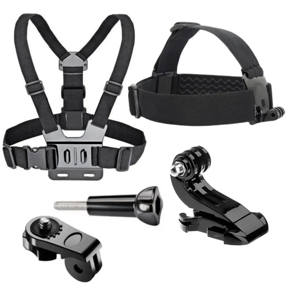 Chest Belt Head Strap Mount Action camera  for GoPro Hero 12 11 10 9 8 Eken H9 Sjcam Insta360 DJI Osmo Action Camera Accessories