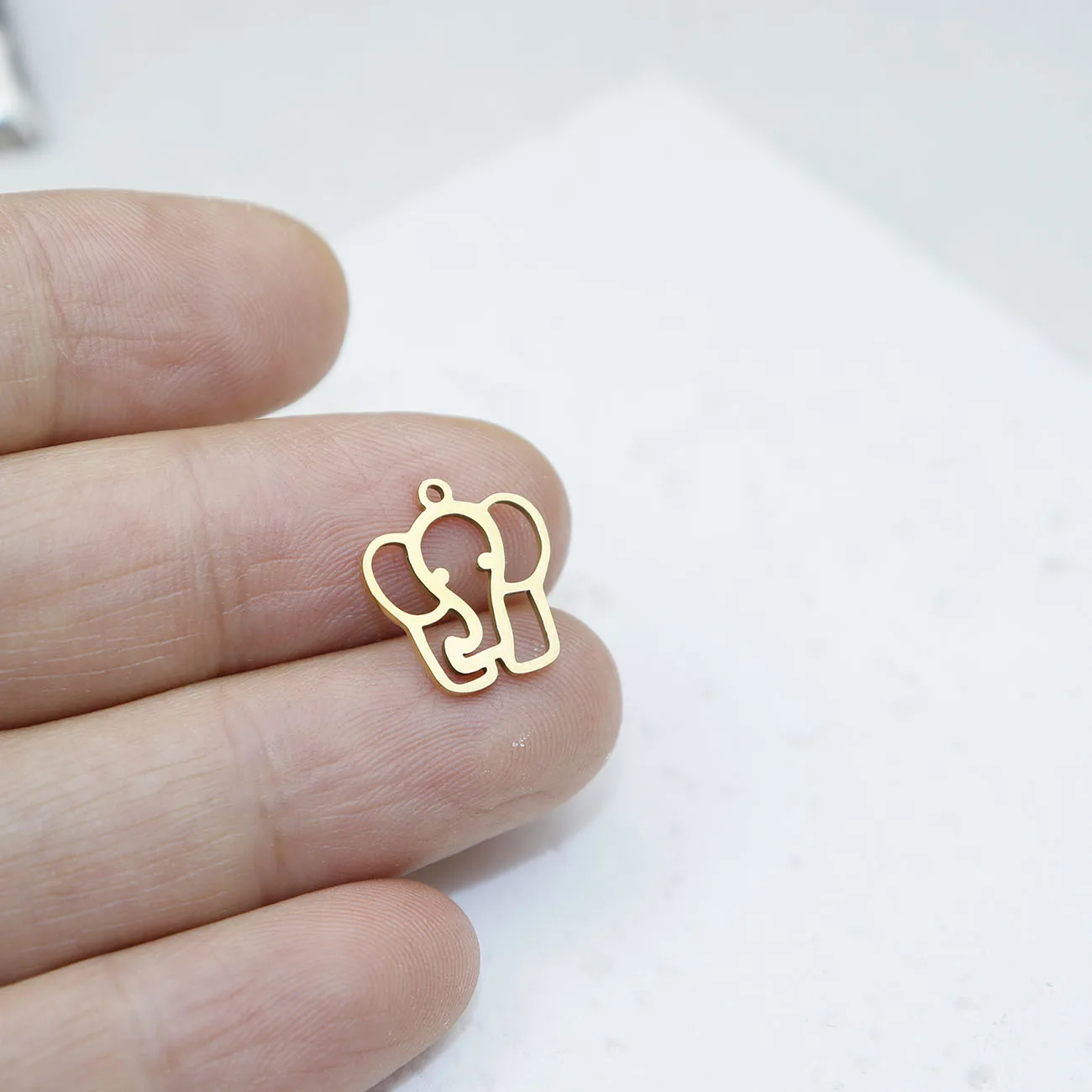 10 قطعة الفولاذ المقاوم للصدأ الفيل DIY مجوهرات الأزياء الإكسسوارات قلادة اليد صنع لوحة فراغ عالية الجودة مقاوم للماء #5