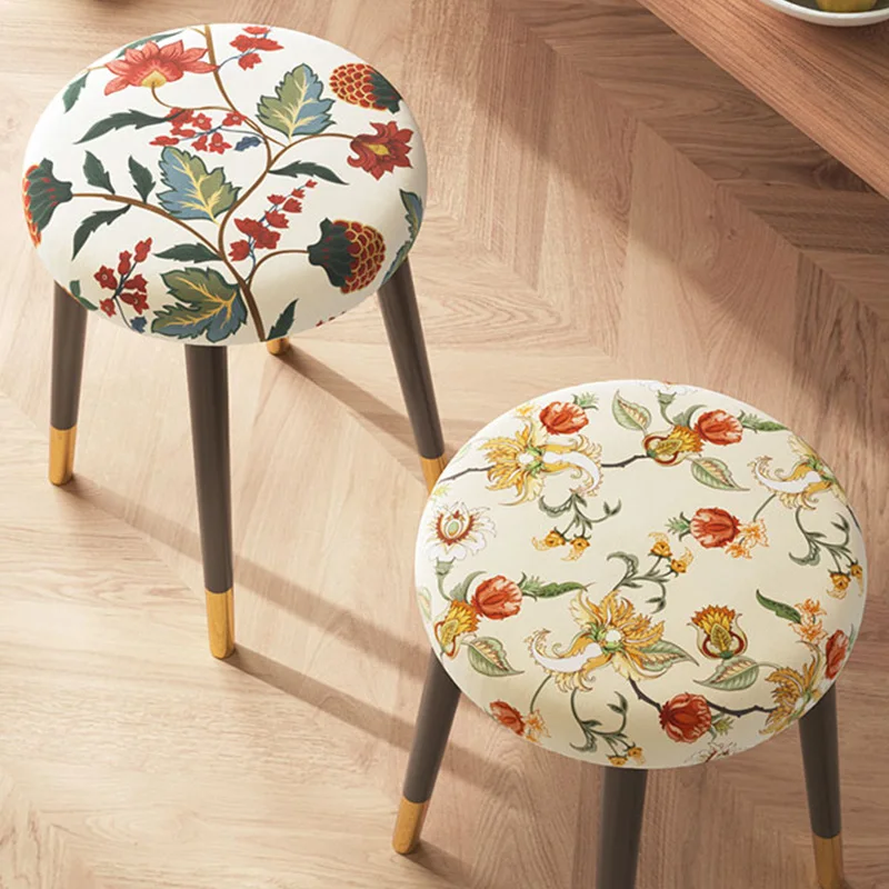 

Pastoral Style Square/ Round Stool Cover Universal Dust-proof Thicken Chair Seat Cover Small Round Stool Protective Cover