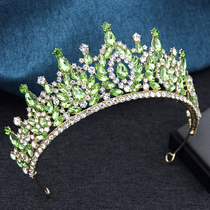 Exquisite Black Crystal Bridal Tiaras and Crowns for Queen Bride Headwear Prom Wedding Crown Hair Jewelry Accessories