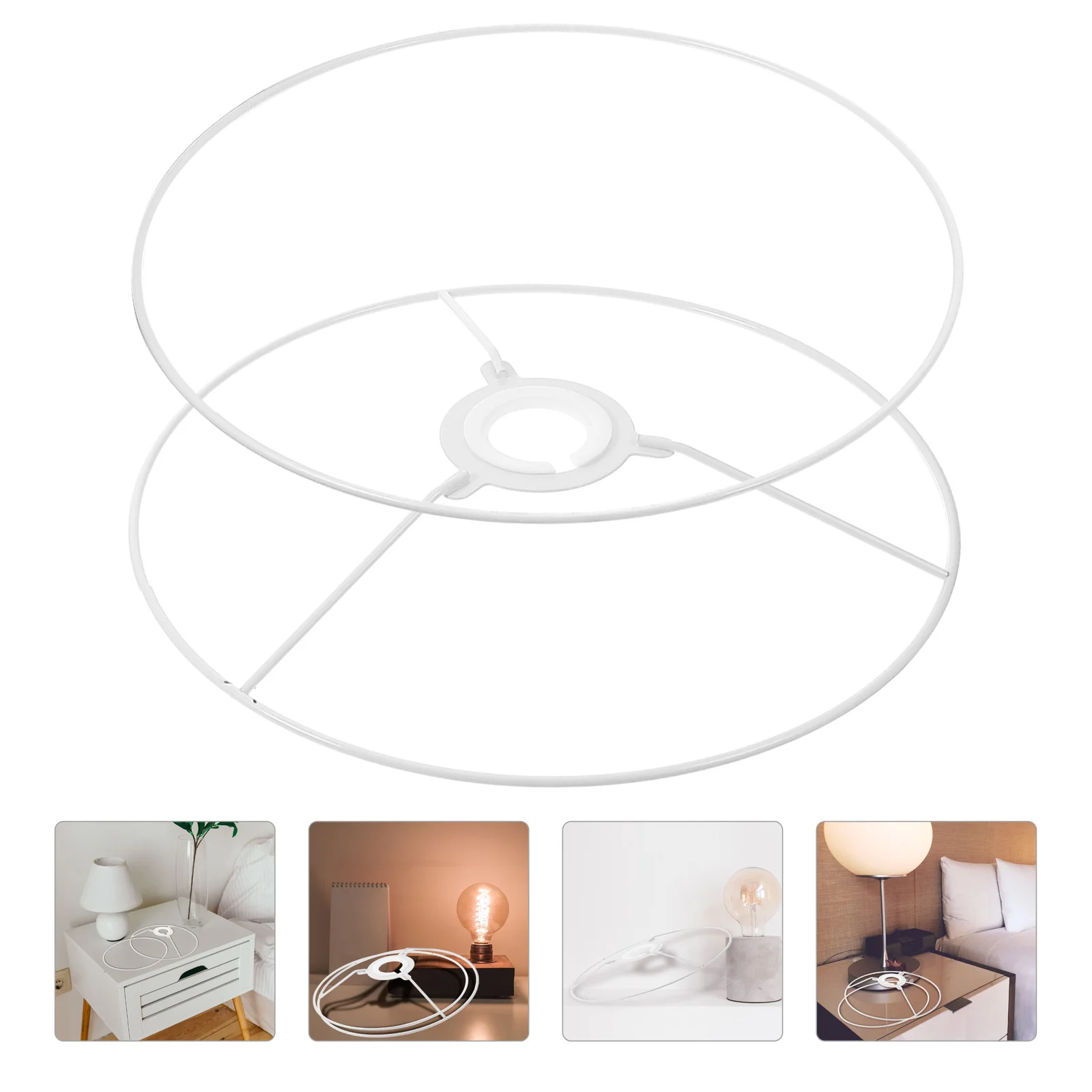 

2Pcs Lampshade Frame Iron Stand Round Metal Lamp Shade Ring Diy Drum Lamp Wire Lamp Cover Metal Ring Support Lighting