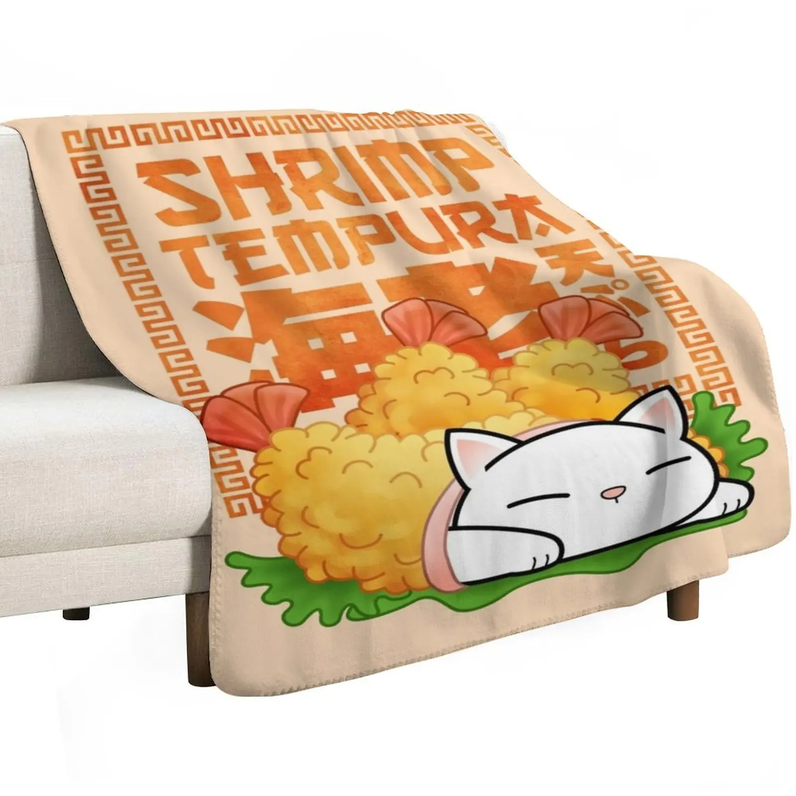 Chubby Cat Shrimp Tempura Cat Throw Blanket Bed covers Shaggy for winter Plaid Fashion Sofas Luxury Blankets