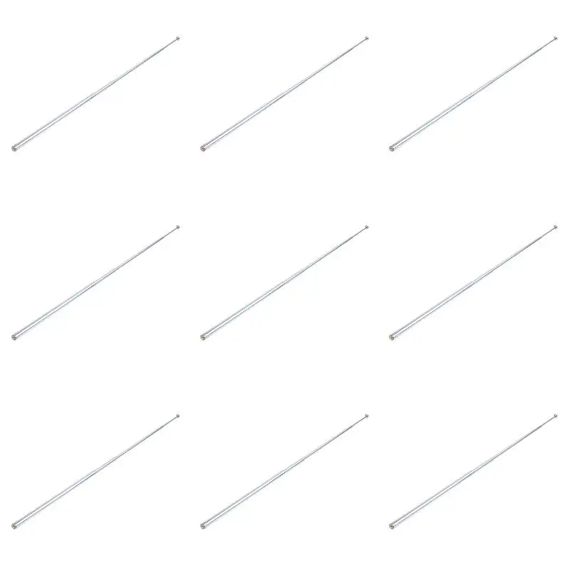 9Pack X(96cm Length 7 Section Telescoping Stainless Steel AM FM Radio TV Antenna)