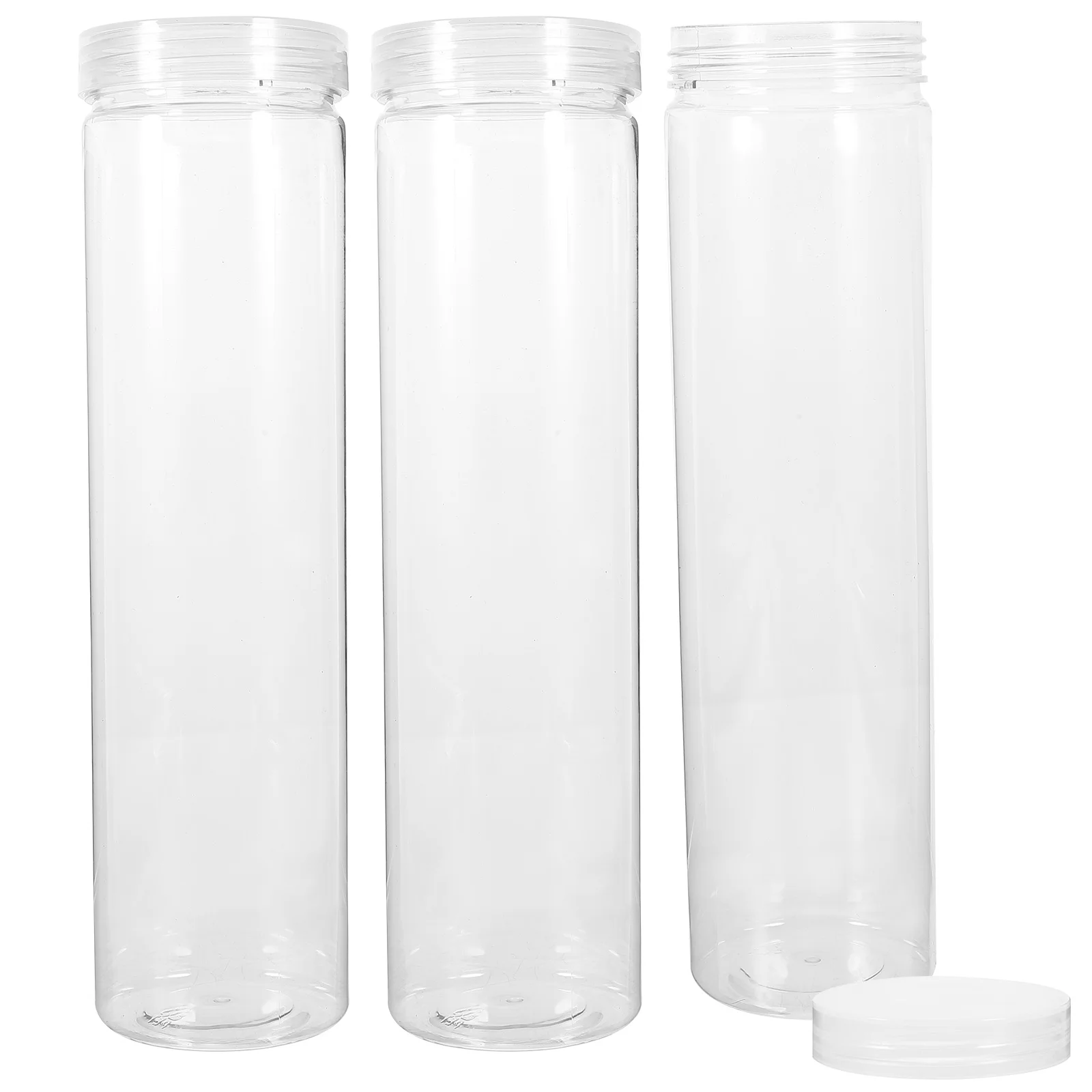 

3Pcs Clear PET Food Storage Containers 6 5x24 5cm 700ml Airtight Kitchen Canisters for Beans Grains Milk Powder Large Capacity