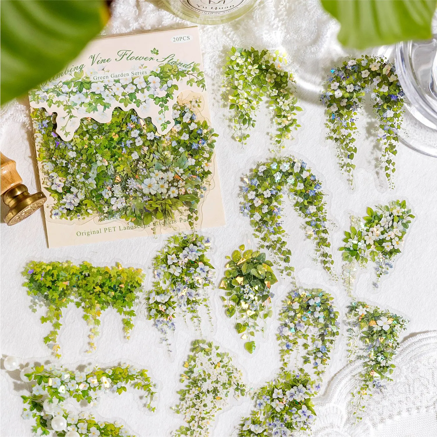 

20pcs/1lot Kawaii Scrapbook Stickers the garden is full of greenery Junk Journal Planner Stationery Sticker Planner Decorative