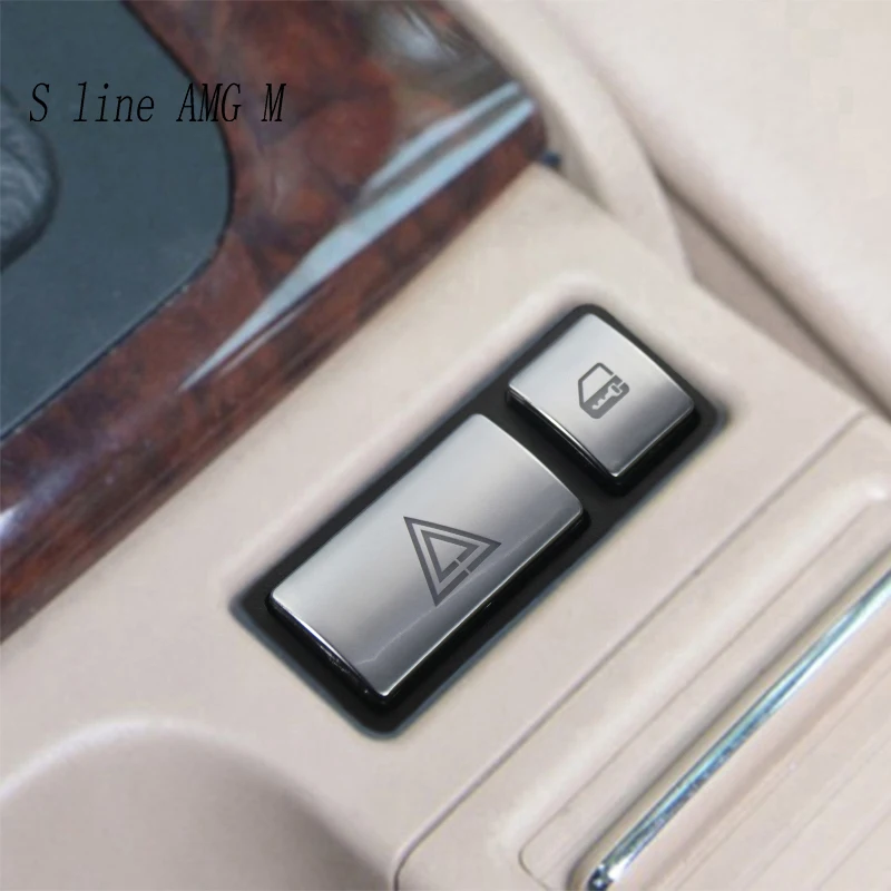 Car Central control panel Warning light Switch button Cover Stickers Trim For BMW 3 Series E46 1998-2004 Door lock Accessories