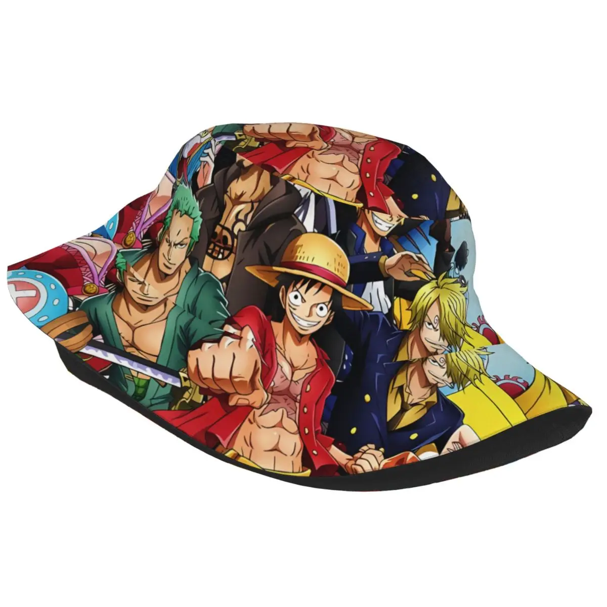 Unisex Bucket Hats One Piece Team Luffy Vocation Getaway Headwear Lightweight Hiking Fishing Cap Irish Country Hat Gifts Idea