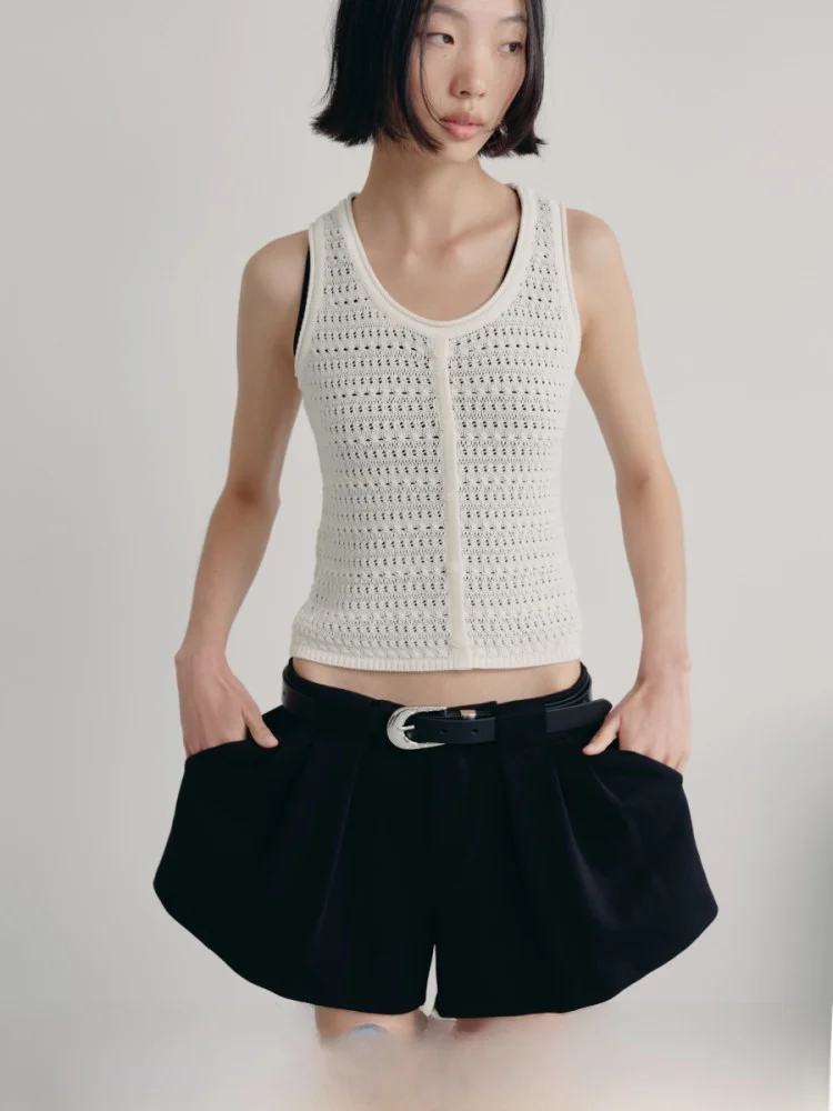 

Мягкий трикотажный топ JCAESAR из ледяного шелка с вырезами, имитация двухслойности, эффект двух частей, для женщин