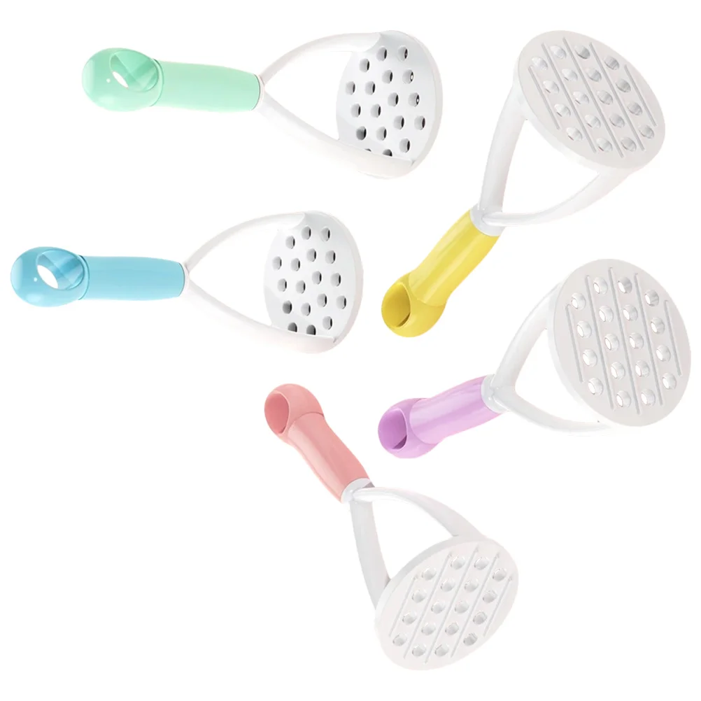

5 Pcs Manual Potato Masher Baby Food Smasher Vegetable Puree Maker Reusable Fruit Masher Handheld Kitchen Tool PP Mini