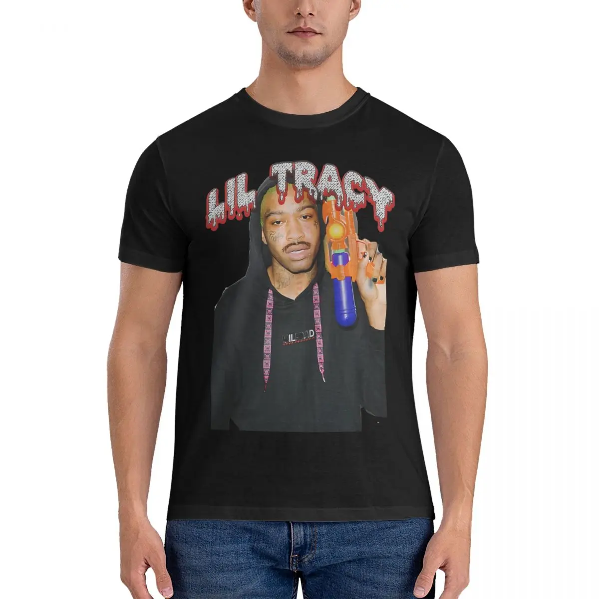 Novelty Lil Tracy T-Shirt Men O Neck Pure Cotton T Shirts Lil tracy Short Sleeve Tee Shirt 6XL Clothing