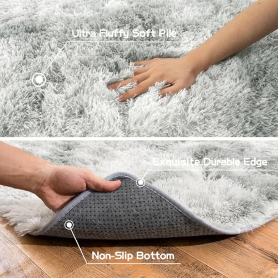 Fluffy Small Rug for Bedroom 2x3 Feet Shag Soft Area Rug Modern Plush Carpet Furry Cute Bedside Rug for Girls Boys Room Nursery view 5