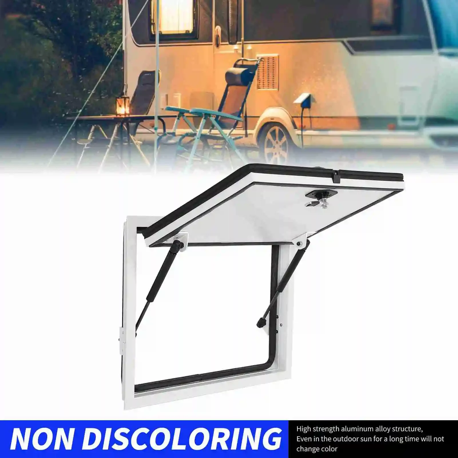 20 X 16in RV Baggage Door with Safety Lock 120 Deg Opening UV Resistant Heavy Duty Cargo Hatch Door for Trailer