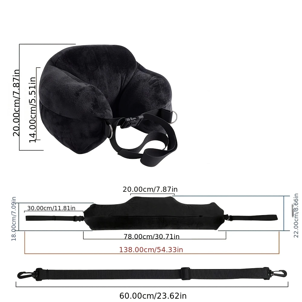 Pillow Case Comfortable Travel Pillow Adjustable U-Shaped Neck Pillow Washable Multi-Functional Fillable Portable for Airplane