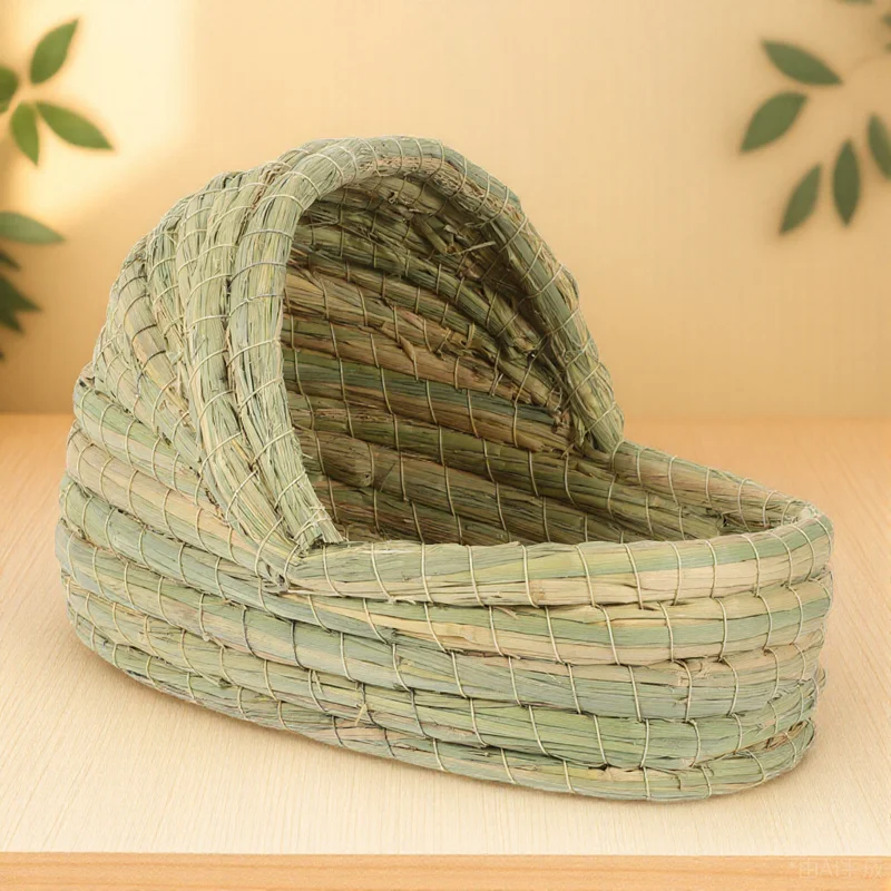 Chicken Nesting Box Natural Straw Woven Laying Nest For Hens Coop Small Animal Sleeping Warm Secure Egg Hut