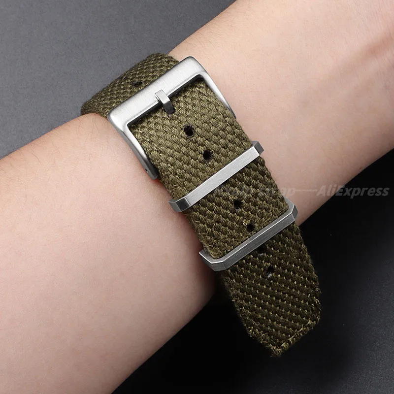 High Quality Nylon Cotton Watch Strap 20mm 22mm for Seiko for Omega Braid Wristband Quick Release Men Military Sport Bracelet