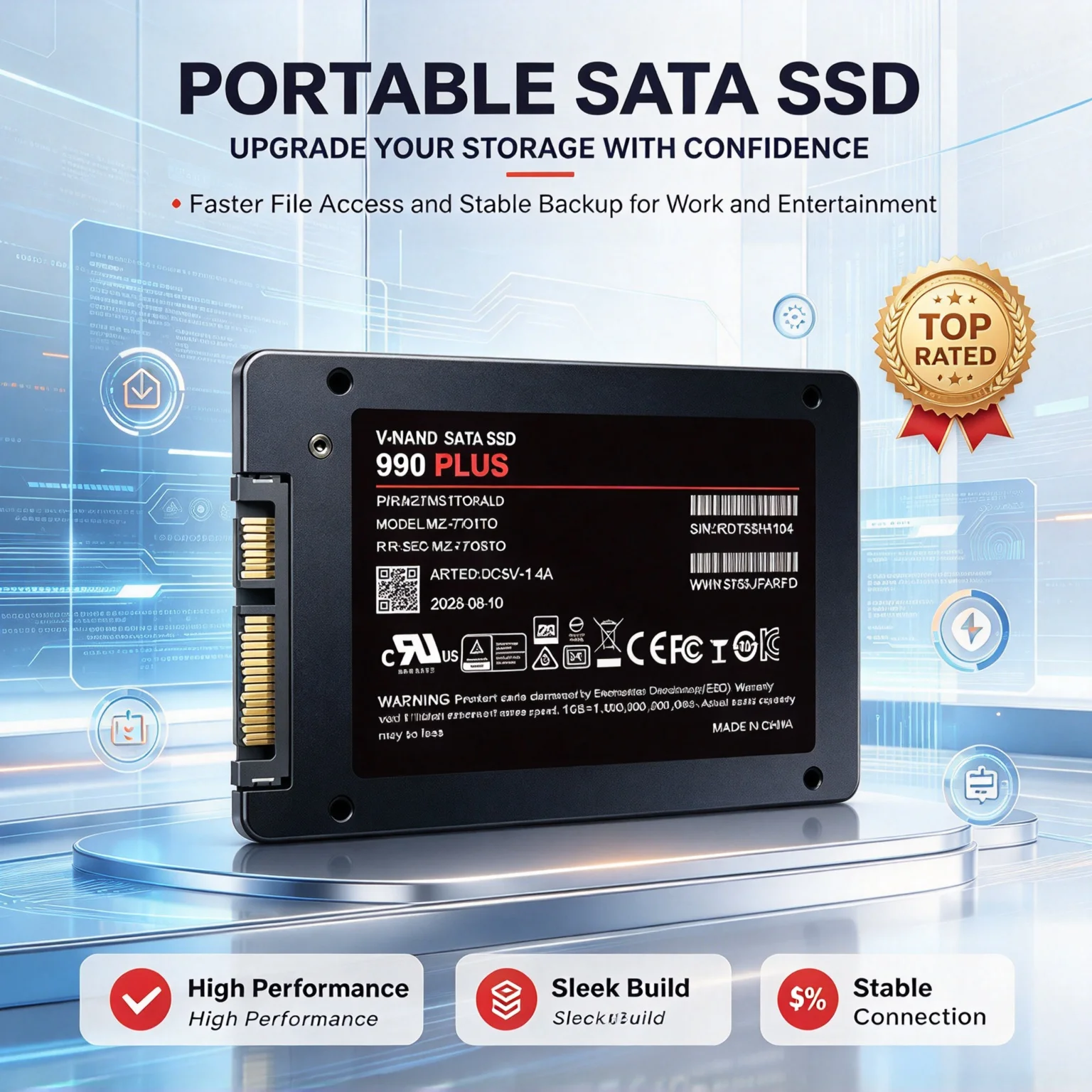 500GB/1TB/2TB/4TB 990 PLUS Internal SSD, SATA3 2.5-Inch, Solid State Disk, HDD Hard Drive, Desktop, Laptop, Microcomputer. Apex