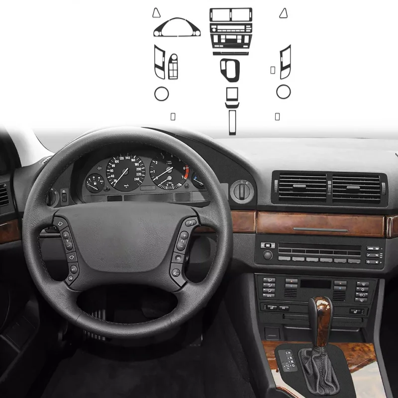 Suitable for BMW 5 Series M5 E39 98-03 Gear Shift Instrument Lift Black Leather Car Interior Modification Parts