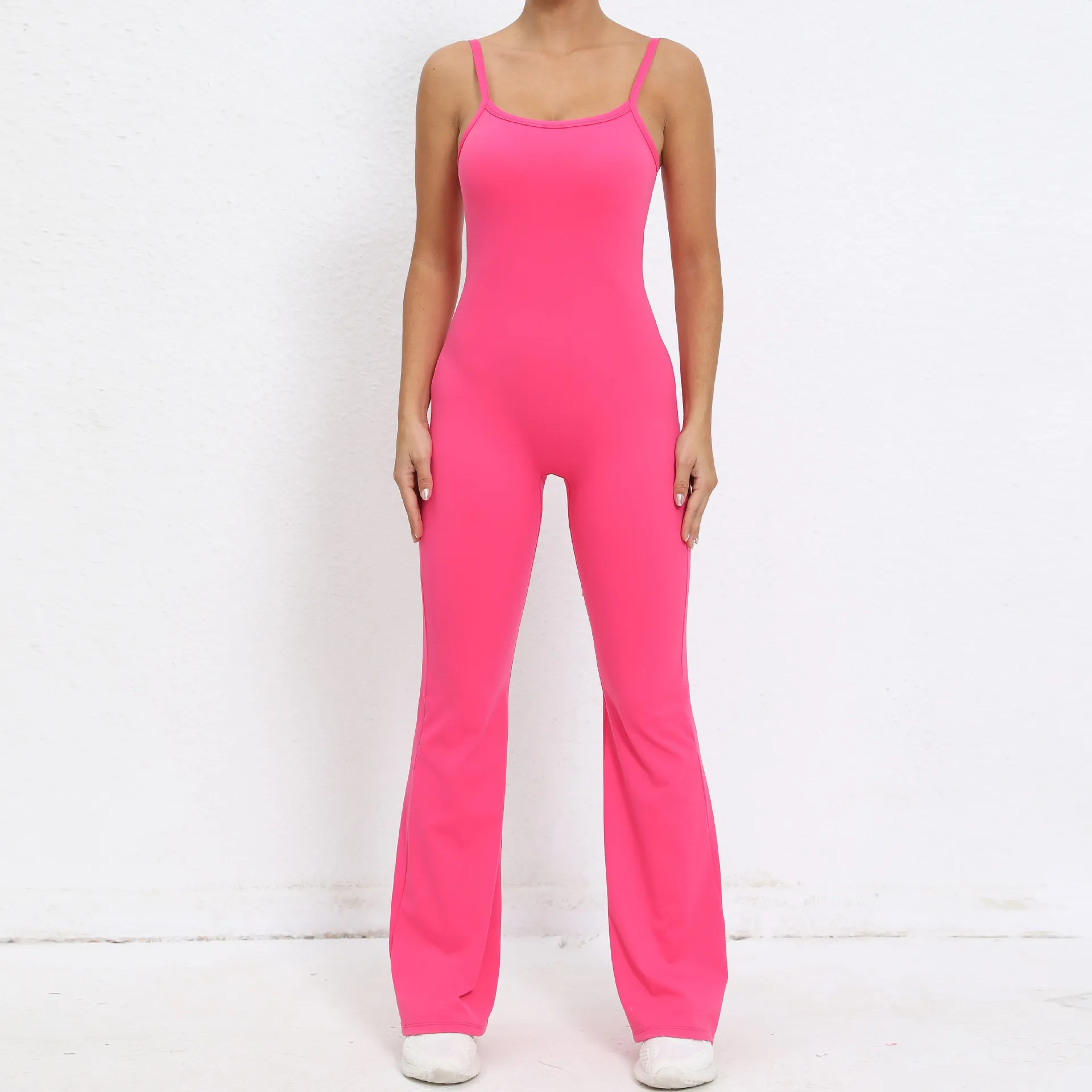 조절 가능한 어깨끈 스피커 일체형 요가복 누드 여성 타이트 원피스 속건 스포츠웨어