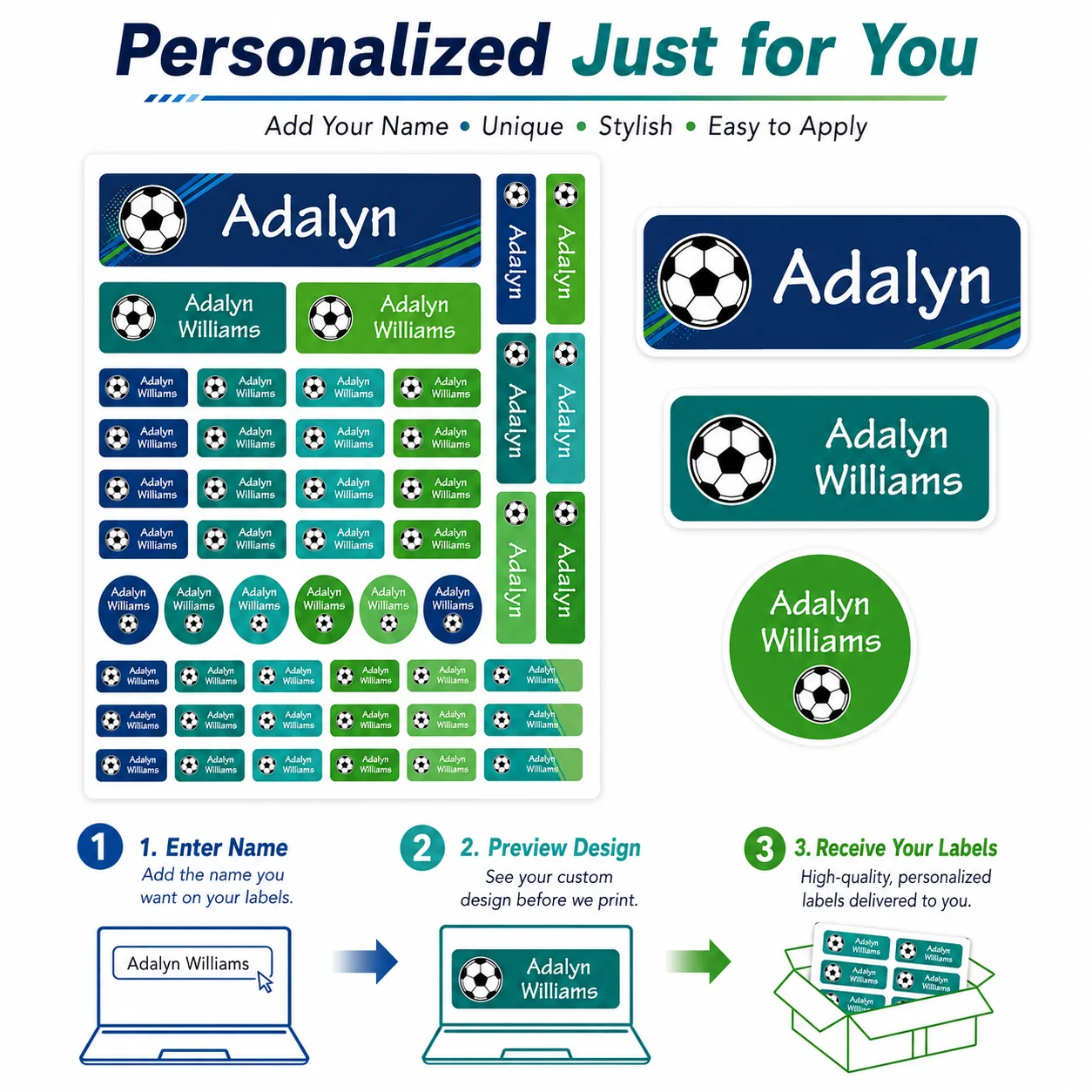 Custom Soccer Name Labels Pers - Fitness Journal Planner ulasan dan harga