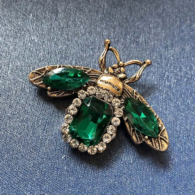 Rhinestone Bee Brooch Pin for Women Men Fashion Crystal Vintage Insect Brooches Accessories Jewelry Corsage for Hat Bag Suit Tie