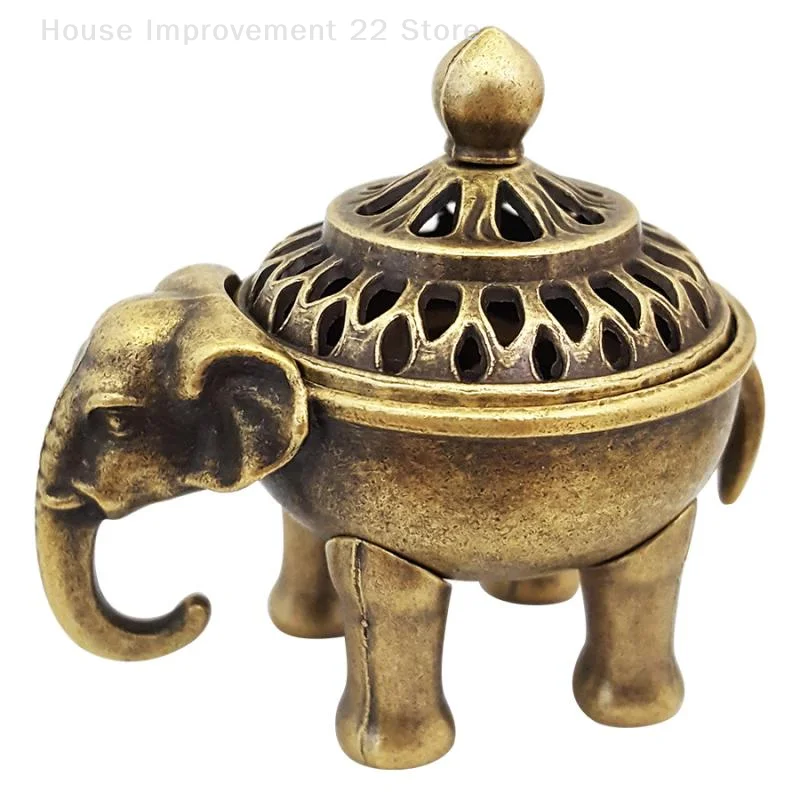 Elephant Lucky Incense Burner Metal Lotus Incense Burner Bowl Incense Holder With Handle Yoga Meditation Home Decor AncientStyle