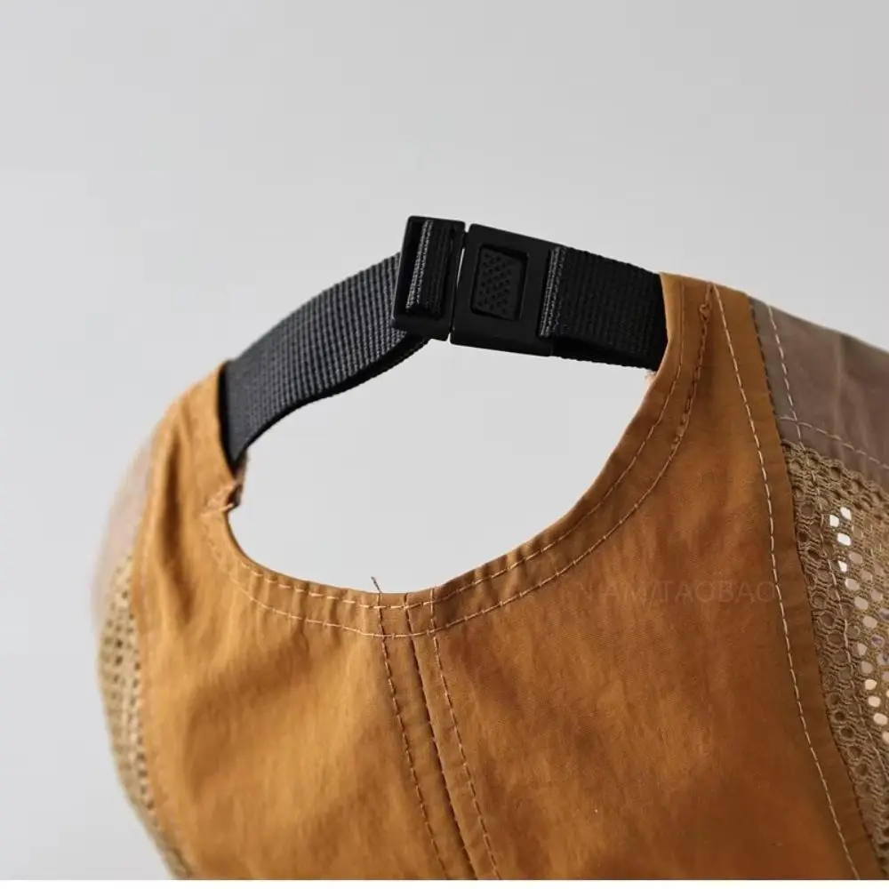 カジュアル速乾性メッシュ野球帽調節可能多用途レトロサンバイザーキャップ通気性超薄型カラースプライシング帽子ユニセックス