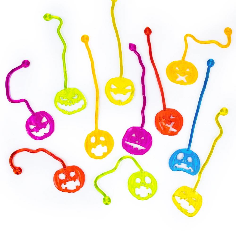 10pcs Halloween Sticky Hands Toys for Kids Spider Web pumpkin bat ghost hand Stretchy Sticky Toys Halloween Trick or Treat Party