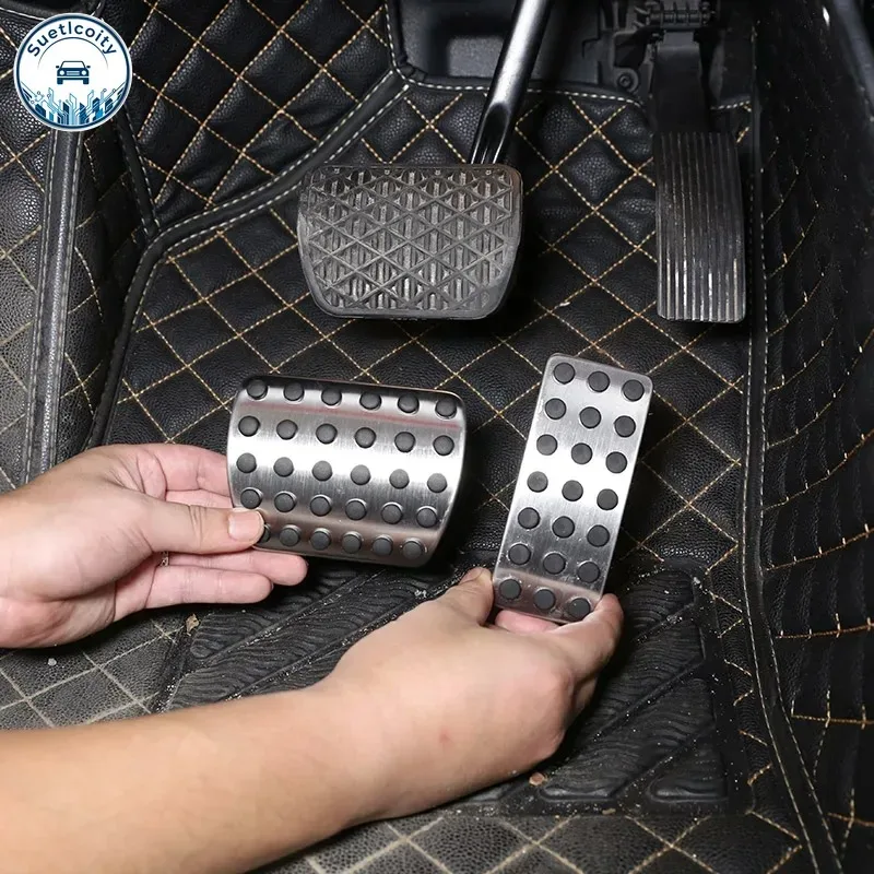 Interior Car Accessories For Mercedes Benz A B Class GLB W177 W247 X247 2019-2025 Silver Car Accelerator Pedal Brake Cover Trim