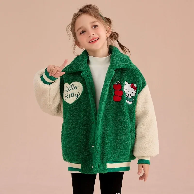 Cartoon Sanrio süße Hello kitty neue Mädchen bequeme, weiche und modische Herbst und Winter Imitation Sherpa Stepp jacke