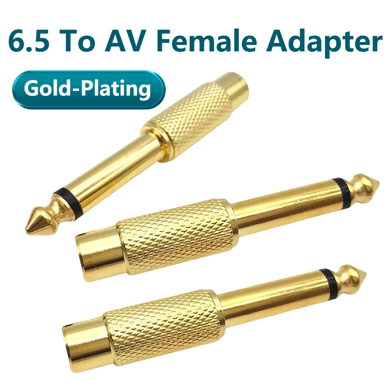 Headphone Adapter 6 35 mm Male to RCA Lotus Female Mono Consonant Jack Adapter  Easy Installment Golden Process